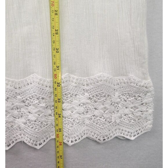 Talbots Womens Gauze Cotton Scalloped Crochet Lace Dress Coverup Beach Vacation - Picture 11 of 12